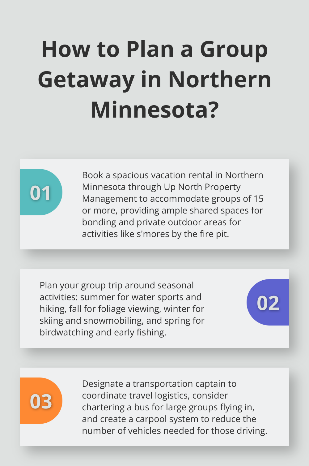 Infographic: How to Plan a Group Getaway in Northern Minnesota? - large group vacation rentals minnesota