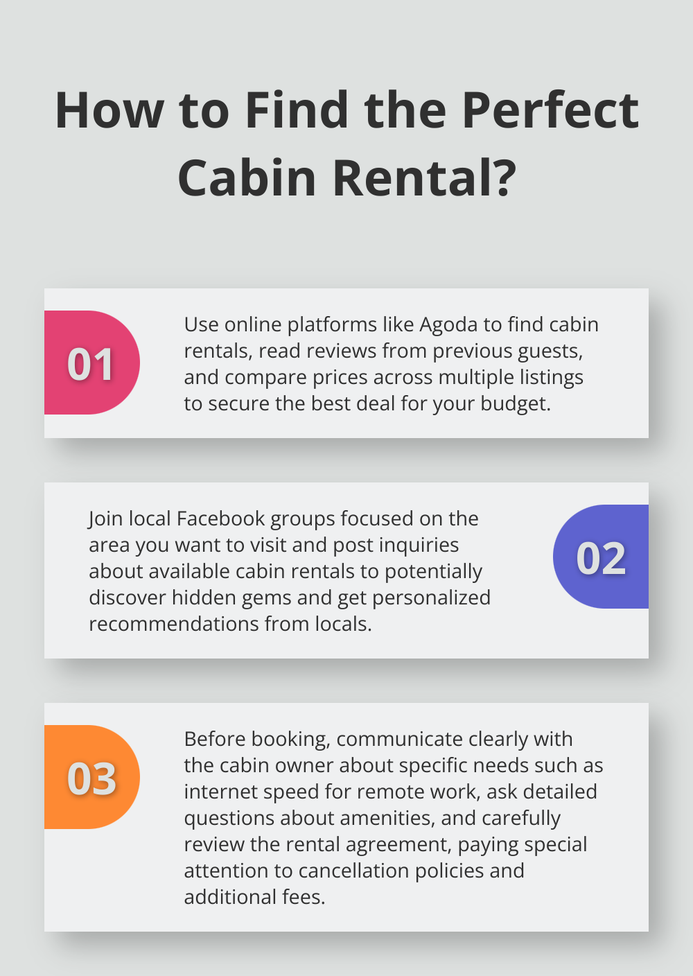 Infographic: How to Find the Perfect Cabin Rental?