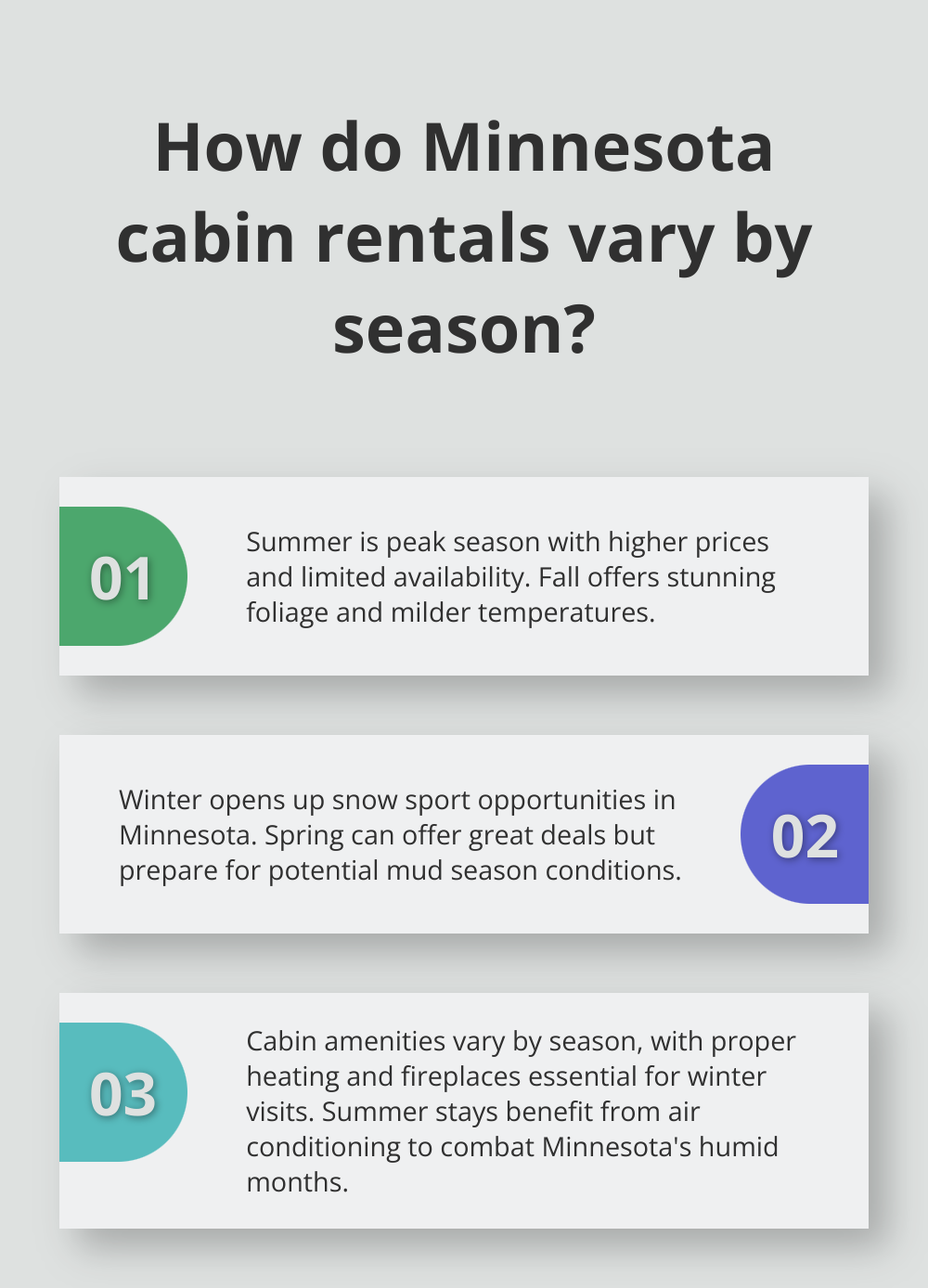 Infographic: How do Minnesota cabin rentals vary by season? - best cabin rentals mn