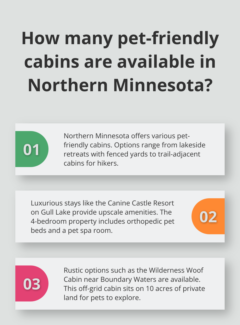 Infographic: How many pet-friendly cabins are available in Northern Minnesota?