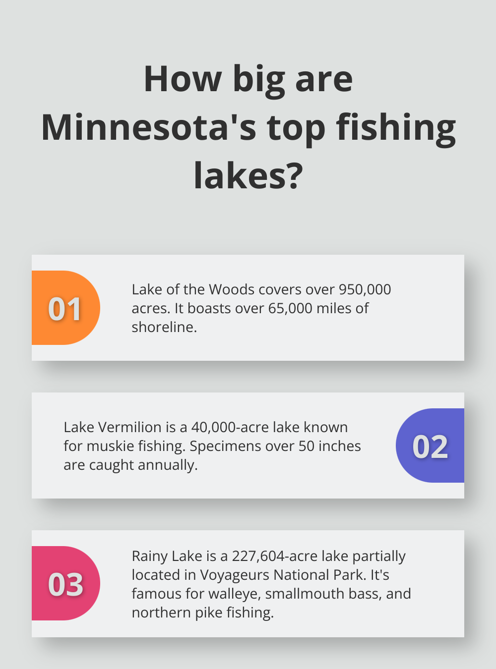 Infographic: How big are Minnesota's top fishing lakes?