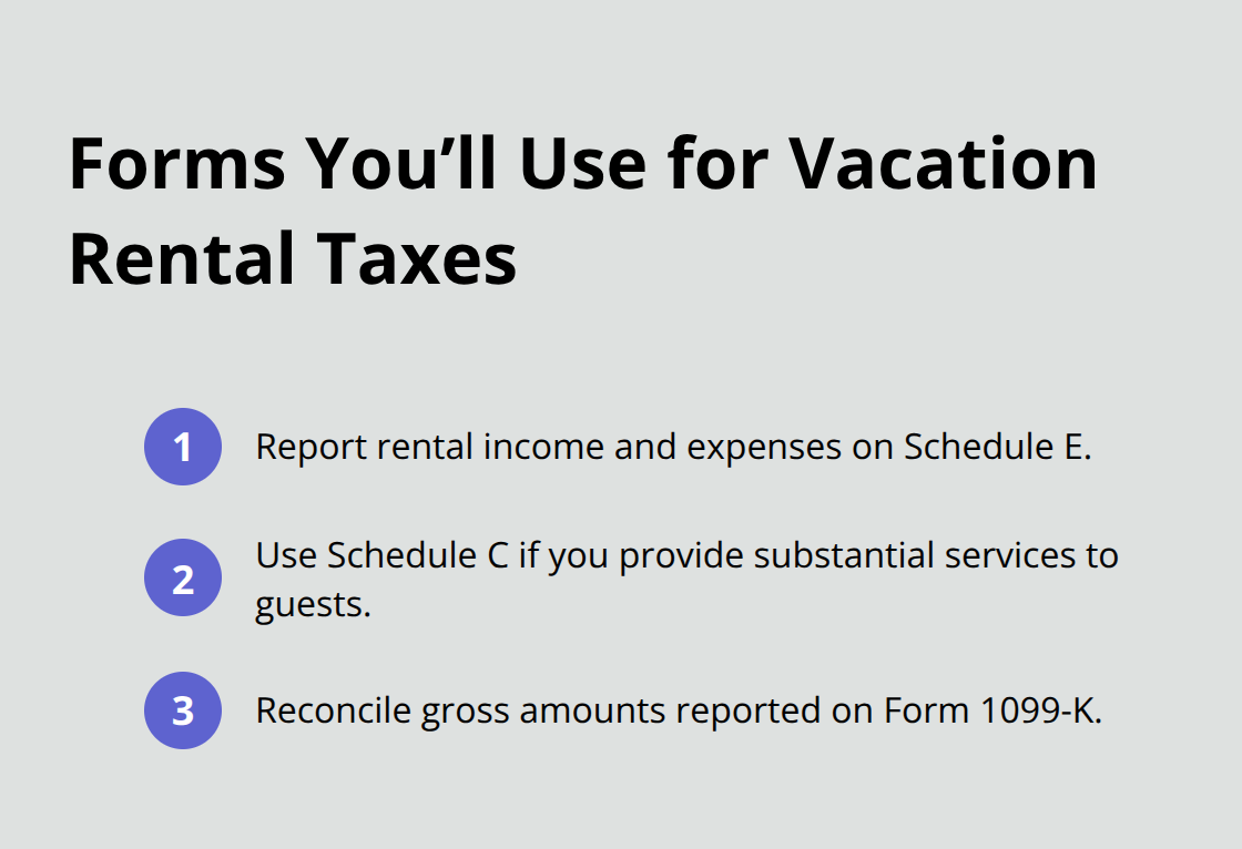 Compact list of core tax forms for vacation rental reporting. - vacation rental property tax rules