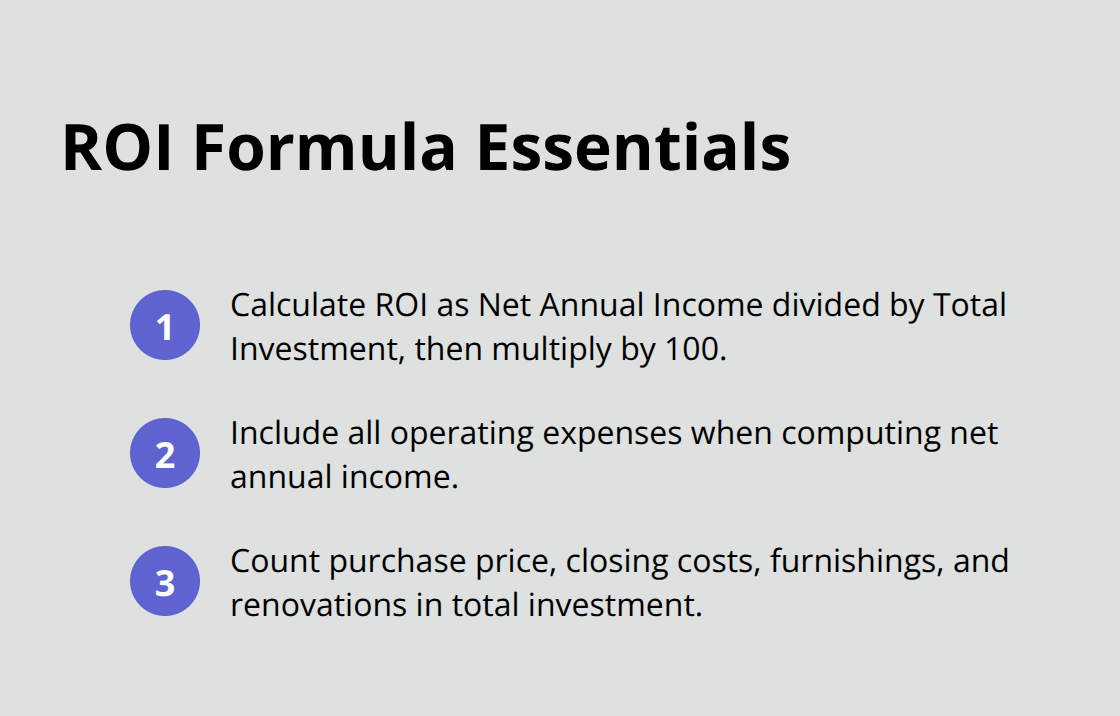 Key components of the vacation rental ROI calculation and what to include in each part. - what is a good roi on vacation rental property