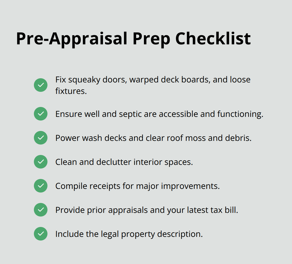 Checklist of key preparation steps to maximize your cabin's appraisal value