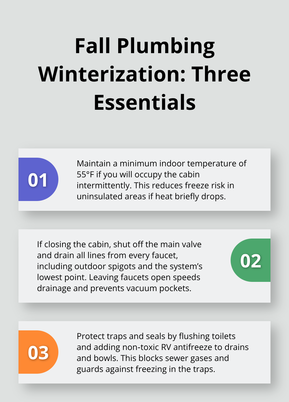 Three key steps to prevent frozen pipes and winter water damage - cabin maintenance