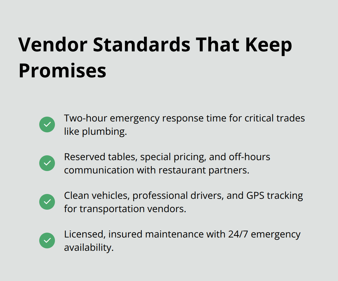 Key vendor requirements for dependable concierge delivery