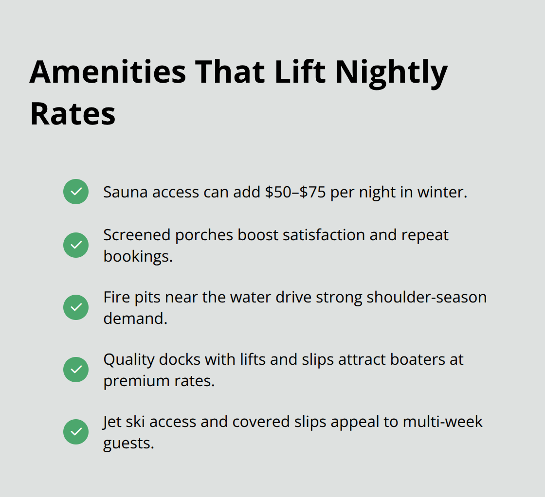 Features that increase demand and pricing for Brainerd lakefront cabins - Lakefront cabins Brainerd area
