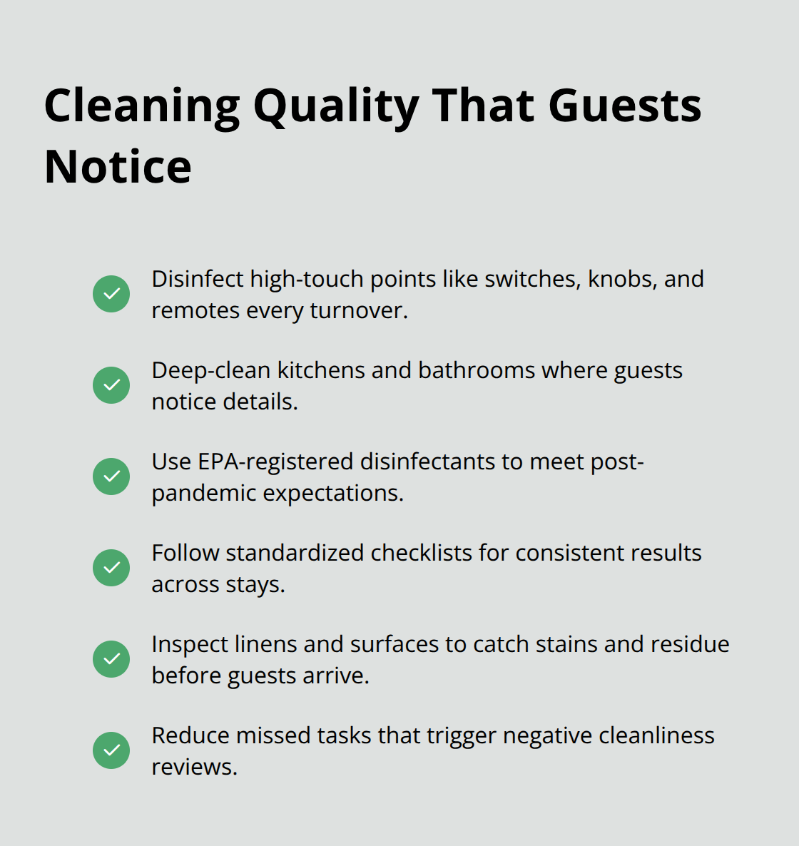 Checklist-driven professional cleaning highlights that boost guest satisfaction