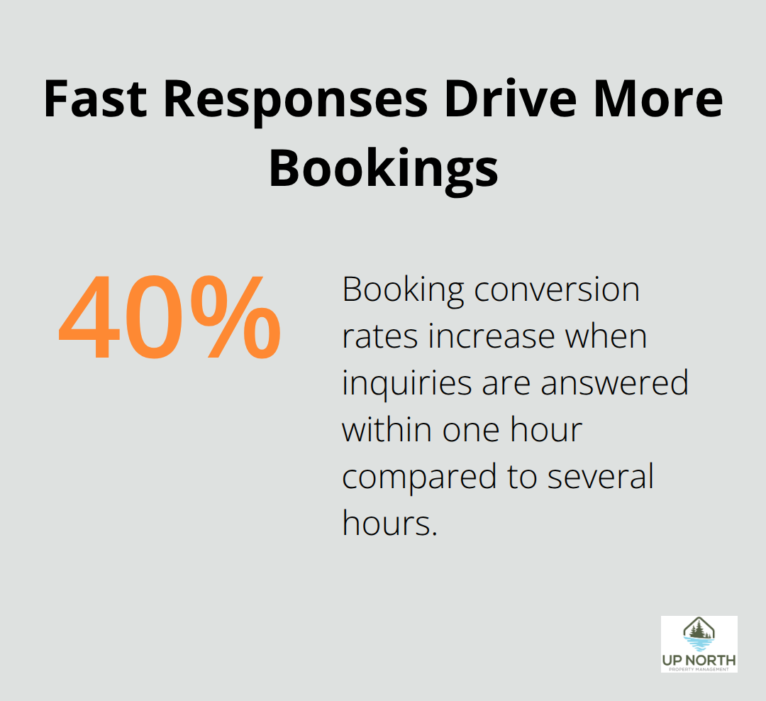 Chart highlighting the booking conversion impact of responding to inquiries within one hour.