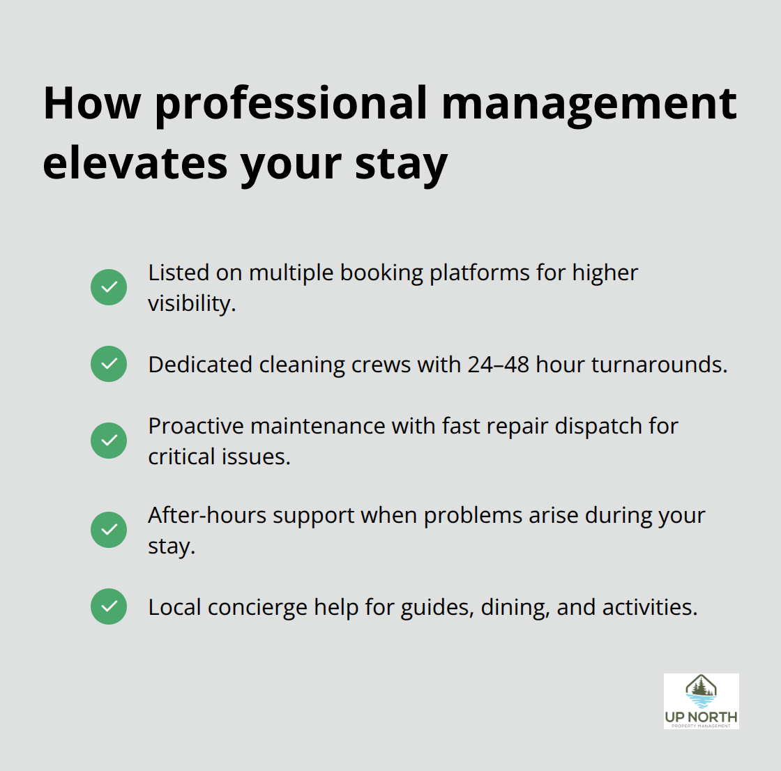 Benefits guests receive with professionally managed Crosslake rentals